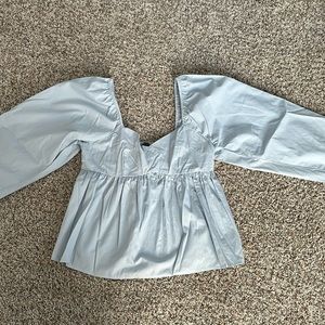 Banana Republic Peplum Top with Puff Sleeves